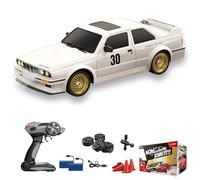 Hylukon Coche Teledirigido 2,4 GHz RC Drift Car 30 km/h - 1/16 Coche de Carrera de Derrape con Luces Delanteras y Traseras Estilo Retro