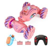 Hylukon Coche teledirigido de 2,4 GHz RC Stunt Auto RC Stunt Drift Car Pulverizador con función de movimiento lateral, luz de respiración, deformación, conducción bilateral, reloj de pulsera, coche de