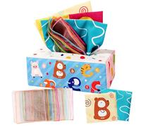 HYMBCFW Juguetes Bebes, Caja de Pañuelos Juguetes Montessori con Papeles Crepé Juguetes Sensoriales Bebe Juguetes Educativos de Aprendizaje Preescolar para Bebé 0 a 12 Meses