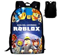 HYMBCFW Robllox Mochilas Infantiles, Mochila Escolar para Niños 3D Estampado Mochila Impermeable Escolar Mochila Escolar de Dibujos Bolsa Viaje Ligero Bolsa para Niña Cumpleaños Regalo