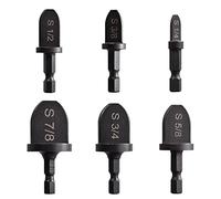 Hymnorq HVAC - Juego de 6 brocas de tubo para reparación de aire acondicionado, incluye 7/8 3/4 5/8 1/2 3/8 3/8 y 1/4, vástago hexagonal para taladro de impacto y taladro eléctrico