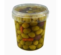 Hymor Oliven Barbecue - 3 recipientes de 570 g - Olivas de Marruecos de oliva marroquí insertadas en Lake vegan, sin gluten, en tapas, ensaladas, al cocinar