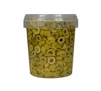 Hymor verde aceitunas cortadas - 8 recipientes de 600 g - Olivas de Marruecos en rodajas de oliva insertadas en Lake vegan, sin gluten, para tapas, ensaladas, para cocinar