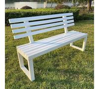 Hynbdes Banco De Jardín Sin Respaldo Banco De Parque Resistente A La Intemperie Metal Banco De 3 Plazas Bancos De Terraza Exterior 100/120/150 Cm para Terrazas Jardines -40x120x85cm