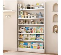 Hynbdes Estantería Estrecha de Madera Maciza,Libros Organizadores De Almacenamiento Detrás De La Puerta,Librería Vertical Delgada,para Ahorrar Espacio, para Dormitorio, Sala de Estar y Oficina