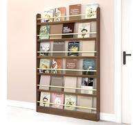 Hynbdes Estantería Estrecha de Madera Maciza,Libros Organizadores De Almacenamiento Detrás De La Puerta,Librería Vertical Delgada,para Ahorrar Espacio, para Dormitorio, Sala de Estar y Oficina