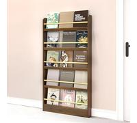 Hynbdes Estantería Estrecha de Madera Maciza,Libros Organizadores De Almacenamiento Detrás De La Puerta,Librería Vertical Delgada,para Ahorrar Espacio, para Dormitorio, Sala de Estar y Oficina