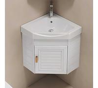 Hynbdes lavabo sobre encimera Lavabo montado en la pared, Fregadero Cocina Esquina, juego de bañera de cerámica pequeña, Lavabo Cerámica de Esquina Baño,semicircular Blanco-38 * 38