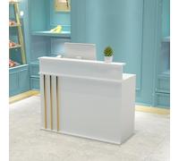 Hynbdes Mesa de Oficina, Mueble Recepción, Mostradores de Recepción Grandes, Mostrador Basic, Mostradores para Tiendas, Recepción Mueble, Blanco y Negro