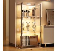 Hynbdes Vitrina de acrilico, Vitrinas Expositoras, Armario Grande de Almacenamiento de Pie,para Colección en Salón,Estudiar,Cuarto de Jugar