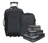 Hynes Eagle 2 in 1 Travel Bag 63L Bolsa de Transporte Mochila Mochila de Viaje Trolley Mochila Mochila con Ruedas con Mochila Desmontable y Cubos de Embalaje Gris