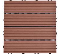 HynJGih 12 baldosas de enclavamiento para exteriores, azulejos cuadrados mosaico de terraza para exteriores, baldosas de plástico de madera de plástico(A-Brick)