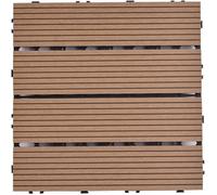 HynJGih 12 baldosas de enclavamiento para exteriores, azulejos cuadrados mosaico para exteriores, baldosas de plástico de madera de plástico(A-Wood)