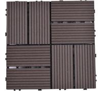 HynJGih 12 baldosas de enclavamiento para exteriores, azulejos cuadrados mosaico para exteriores, baldosas de plástico de madera de plástico (E-Coffee)