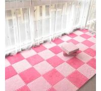 HynJGih 16 tapetes de Espuma for Rompecabezas, tapetes de Espuma de Felpa, alfombras cuadradas entrelazadas, for decoración de Sala de Estar(Rose Red+Pink)