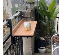 HynJGih Adecuado for Exteriores, Balcones y Todo Tipo de mesas Colgantes con balaustrada, Mesa de Ocio Multifuncional(Wood Color)