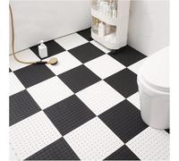 HynJGih Alfombra Antideslizante de Drenaje, Alfombra de Piso de Empalme Suave, Alfombra de baño Calada de Drenaje rápido for área húmeda, 11,8x11,8 Pulgadas(Black+White,8pcs)