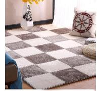 HynJGih Alfombra Cuadrada de Felpa entrelazada, 30 Uds., Alfombra de Espuma de Rompecabezas de Felpa, Alfombra Antideslizante, Alfombrillas Deportivas(White+Gray)