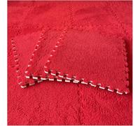 HynJGih Alfombra De Escalada Suave Antideslizante, Alfombra Cuadrada De Espuma De Felpa, Alfombra De Piso De Rompecabezas Entrelazada DIY, 18 Piezas(Rosso)