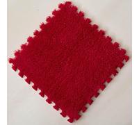 HynJGih Alfombra de Espuma de Felpa de 80 Uds., Alfombra Cuadrada for Suelo, Antideslizante, Corte y retales, decoración del hogar, fácil de Limpiar(Wine Red)