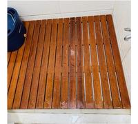 HynJGih Alfombra de Madera for Ducha y baño, Almohadilla for pies de Empalme de Listones de Madera, Tablero de Drenaje Antideslizante, Pedal de Suelo Multiusos, tamaño Personalizado(80x80cm)