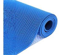 HynJGih Alfombra for áreas húmedas de 5 mm de Espesor, Alfombra de Drenaje Antideslizante de PVC for baño, Piscina, Cocina(BLU,90cmx300cm)