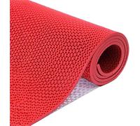 HynJGih Alfombra for áreas húmedas de 5 mm de Espesor, Alfombra de Drenaje Antideslizante de PVC for baño, Piscina, Cocina, Garaje(Rosso,120cmx100cm)