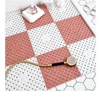 HynJGih Alfombrilla Antideslizante for Drenaje de baño, Alfombrilla for el Suelo de la Ducha, Alfombra cortable for Piscina, baño, Zona húmeda, 11,8x11,8 Pulgadas(Pink+White,6pcs)