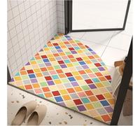HynJGih Alfombrilla de baño for Ducha, Alfombrilla Antideslizante for pies en Forma de Abanico, Duradera y Suave(Colorful-d,54x54cm)