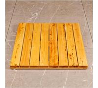 HynJGih Alfombrilla de Madera for Ducha, bañera, Ducha, Alfombrilla de baño Antideslizante, Almohadilla for pies, Tablero de Drenaje for baño, diseño de Listones(Natural-1pcs,60x70cm)