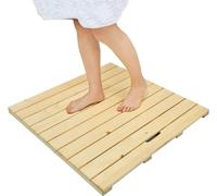 HynJGih Alfombrilla de Madera for Ducha y baño, Alfombrilla Antideslizante for pies, Pedal de Sauna for baño, Impermeable, Empalme de Madera, tamaño Personalizable(60x60cm)