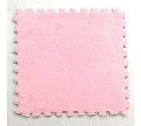 HynJGih Baldosas de Espuma de retales de Felpa Gruesa, Alfombra entrelazada Cuadrada Antideslizante, cortable, Adecuada for Sala de Estar y Dormitorio(Pink,10pcs)