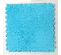 HynJGih Baldosas de Espuma de retales de Felpa Gruesa, Alfombra entrelazada Cuadrada Antideslizante, cortable, Adecuada for Sala de Estar y Dormitorio(BLU,16pcs)