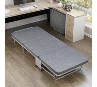 HynJGih Cama Plegable, Cama Individual, Cama Plegable portátil con colchón viscoelástico y Ruedas.(Grigio,180x80x24cm)
