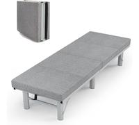 HynJGih Cama Plegable con colchón for Adultos, Estructura de Metal Engrosado, Estable y Resistente, Ideal for la Siesta en casa o en la Oficina.(Grigio,194 * 90 * 46cm)