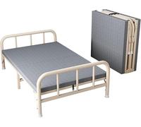 HynJGih Cama Plegable con colchón for Adultos, Estructura de Metal Reforzado, Soporte de Carga Estable, Cama Plegable portátil for Invitados en casa.(189 * 70 * 53cm)