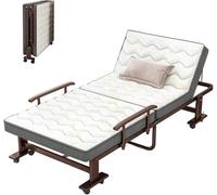 HynJGih Cama Plegable con colchón for Adultos, Tubo de Acero Engrosado, Ajustable en 7 Posiciones, Ideal for Sala de Estar, apartamento, Oficina.(190x90x30cm)