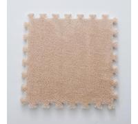 HynJGih Cojín Cuadrado de Espuma de Felpa for Suelo, cojín de Suelo Cuadrado Entrelazado Lavable, Alfombra de retales de Espuma Antideslizante(Camel,20pcs)