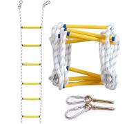 HynJGih Escalera de cuerda Escalera de escape de incendios con ganchos, Escalera de escalada for casas fácil de usar(10m)