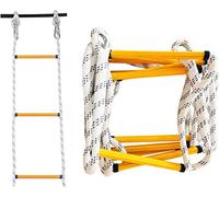 HynJGih Escaleras de escape de incendios de emergencia Escalera de escalada portátil for exteriores Escalera de cuerda de seguridad de rescate de entrenamiento(5m)