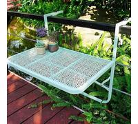 HynJGih Escritorio con Estante Flotante montado en la Pared, Mesa Colgante con barandilla Ajustable for balcón, Mesa Plegable Lateral for Barra de balcón al Aire Libre(Green)