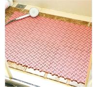 HynJGih Estera Antideslizante de Drenaje, Estera de retales for baño DIY, Alfombra for área húmeda, Estera Calada for el Piso(Pink,6pcs)