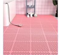 HynJGih Estera de Drenaje, Alfombra Antideslizante for baño de TPE con Ventosa, Alfombra for área húmeda for baño(Pink,12pcs)