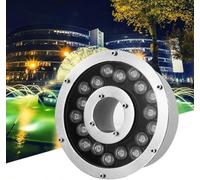 HynJGih Luces LED sumergibles for fuente, luces LED subacuáticas de anillo, foco de paisaje impermeable de orificio mediano, azul(12W(12V))