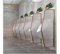 HynJGih Mampara de baño con mampara de privacidad for urinarios, Panel de Vidrio Templado y Marco de Acero Inoxidable. Mampara de baño con mampara de Pared.(Gold-a)