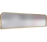 HynJGih Mampara de privacidad for encimera, panel translúcido y marco de acero inoxidable, separador de mesa de 30 cm de altura(Gold-a,140cm/55.1in)