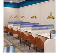 HynJGih Mampara divisora de privacidad for Escritorio, Cristal translúcido Changhong for Cabina de Comedor(BLU,80x25cm)