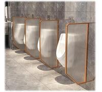 HynJGih Mampara divisoria for urinarios de Hombres, de Vidrio Templado, con Marco de Acero Inoxidable.(Gold-b)