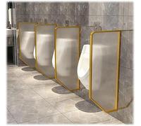 HynJGih Mampara divisoria for urinarios de Hombres, de Vidrio Templado, con Marco de Acero Inoxidable.(Gold-a)