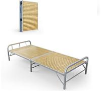 HynJGih Marco de Cama Plegable Hecho de Marco de Acero Engrosado y bambú Estable y Resistente, Perfecto for Viajes de Invitados en casa.(190 * 100 * 32.5cm)